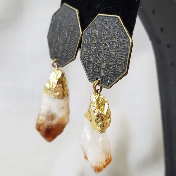 Karen Roache Unique Chinese Good Luck Crystal Clip-on Earrings - Picture 6 of 15